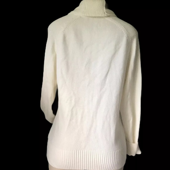 Women’s Cotton Cable Knit Cardigan Blazer L XL NEW Almond Ivory Cream NEW - Picture 7 of 7